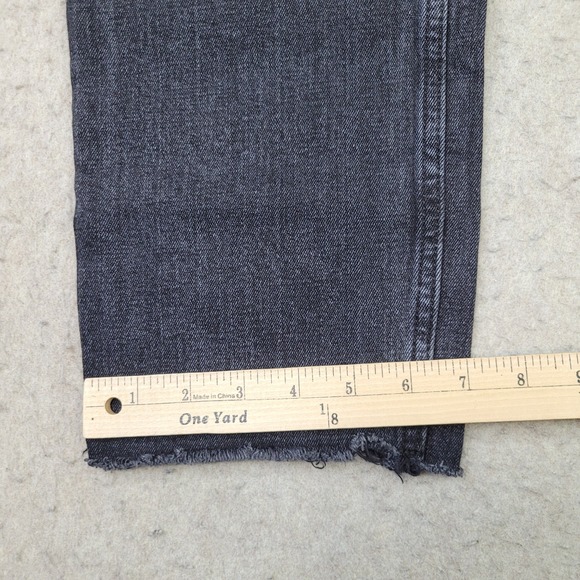 Abercrombie Fitch Ankle Straight Jeans Women 4/27 Black Ultra High Rise Distress - Picture 10 of 11